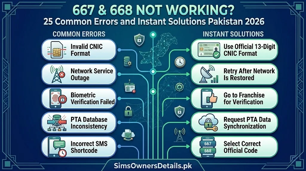 667 & 668 Not Working_ 25 Common Errors and Instant Solutions Pakistan 2026