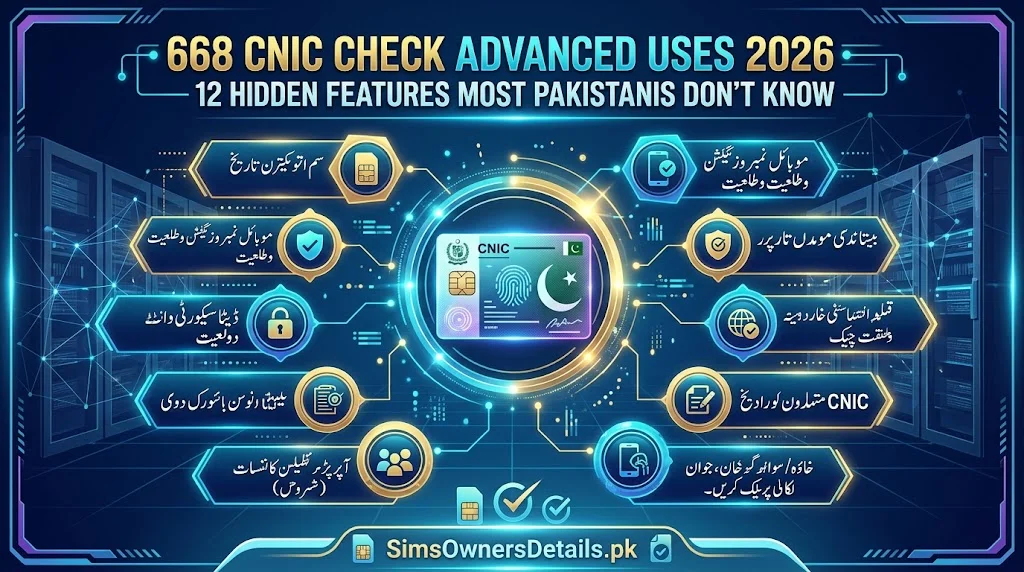 668 CNIC Check Advanced Uses 2026 — 12 Hidden Features Most Pakistanis Don't Know